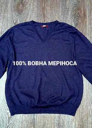 Брендовый 100% шерсть мериноса качественный мужской свитер полувер р.xxl от t.m.lewin1 фото