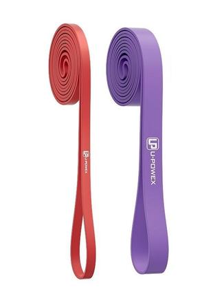 Резиновые петли для тренировок u-powex up_1072 power band набор 2шт. red/purple (4,5-39kg)