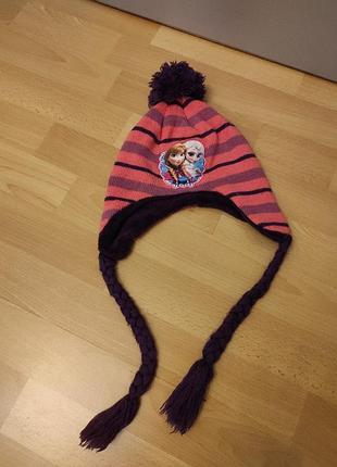 Теплая зимняя шапка эльза disney
