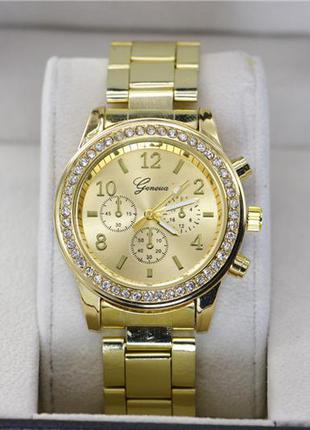 женские наручные часы Geneva Kors Style Gold золотые цена 160 грн