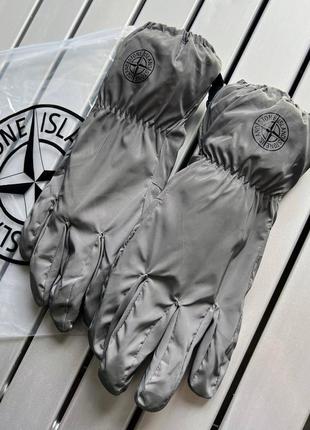 Перчатки зимние stone island рефлективные