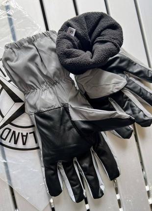 Перчатки зимние stone island рефлективные