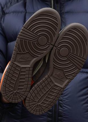 Шикарные мужские кроссовки "nike sb dunk velvet brown and rugged orange"4 фото