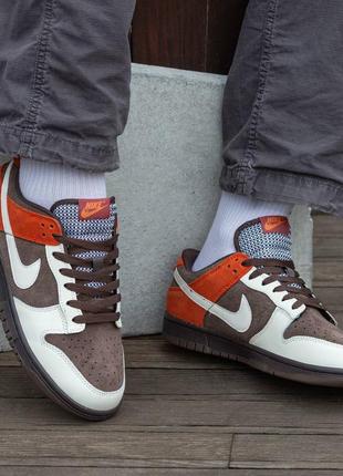 Шикарные мужские кроссовки "nike sb dunk velvet brown and rugged orange"5 фото