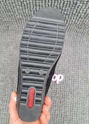 Жіночі чорні зимові замшеві черевики rieker tex 36р. оригінал x24706 фото