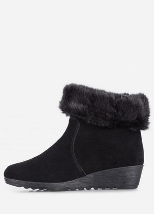 Женские черные зимние замшевые ботинки rieker tex 36р. оригинал x24703 фото