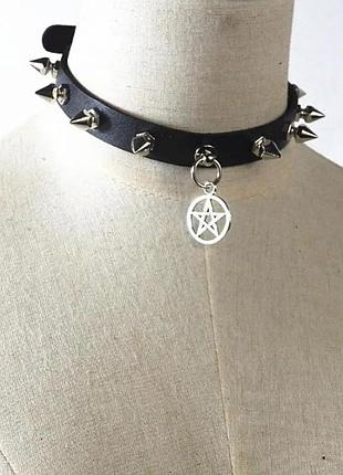 Крутий чокер підвіска рок готика кольє пентаграма магія містика