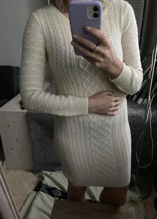 Платье миди 50% шерсть h&m xs-s-m