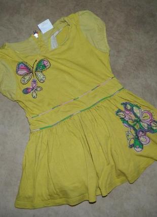 Платье детское горчичного цвета на девочку 5 лет next