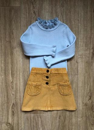 Юбка вельветовая гольф комплект 3-4 года