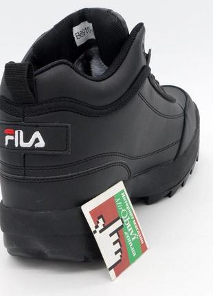 Жіночі зимові чорні кросівки fila disruptor 2 з хутром 36. розміри в наявності: 36, 38, 39.3 фото