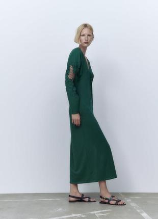 Довге плаття з вишивкою zara розмір м,3 фото