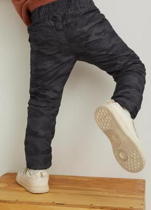 Брюки камуфляжные с утеплением, штаны с флисом на 5 лет для мальчика10 фото