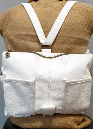 Сумка desigual планшет женская белая сумочка кросс боди рюкзак ш29x23/р1204 фото