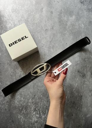 Женский чёрный кожаный ремень в стиле дизель diesel1 фото