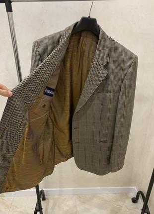 Фирменный шерстяной пиджак жакет daks london блейзер коричневый9 фото