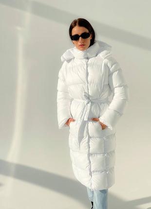 Длинная зимняя куртка стеганая пуховик длинный куртка зимняя зимняя дутка пальто зимнее стеганое3 фото