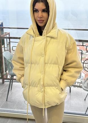 Зимняя куртка 2в1 с капюшом теплая