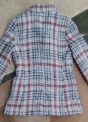 Пиджак блейзер жакет піджак твід твидовый в клетку хс размер 34,32,ххс,хс10 фото