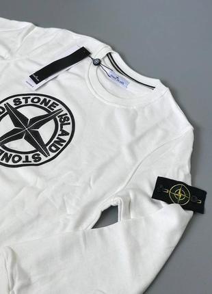 Свитшот stone island белого цвета6 фото