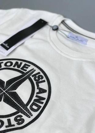 Свитшот stone island белого цвета7 фото