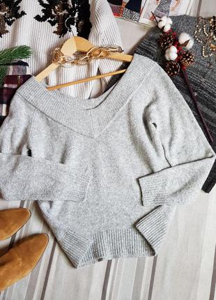 Джемпер светер женский с широкой горловиной3 фото