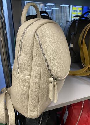 Светлый бежевый рюкзак рюкзак кожаный молочный бежевый рюкзак из натуральной кожи5 фото