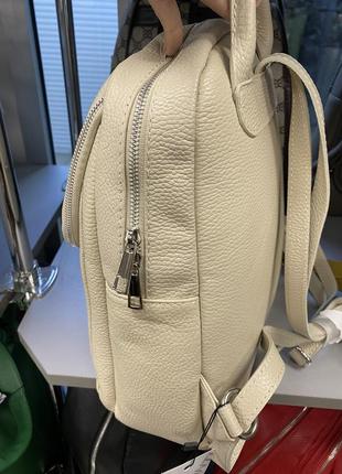 Светлый бежевый рюкзак рюкзак кожаный молочный бежевый рюкзак из натуральной кожи8 фото