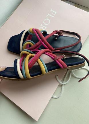 Спндали босоножки кожаные цветные замшевыеcarlin sandals6 фото