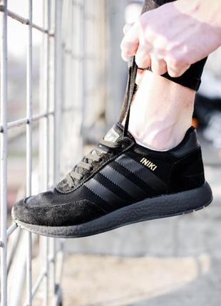 Кросівки adidas iniki runner all black кроссовки