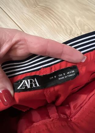 Брюки штаны женские zara классные стильные яркие красные классика элегантные красивые практичные4 фото