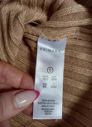 Водолазка xs/s в рубчик от primark базовый гольф кроп топ лонгслив бежевый примарк укороченый топ2 фото