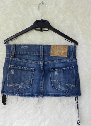 ✅ джинсовая мини юбка с лампасами2 фото