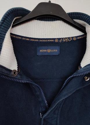 Мужская кофта henri lloyd теплая вельветовая велюровая темно мойка черная брендовая фирменная