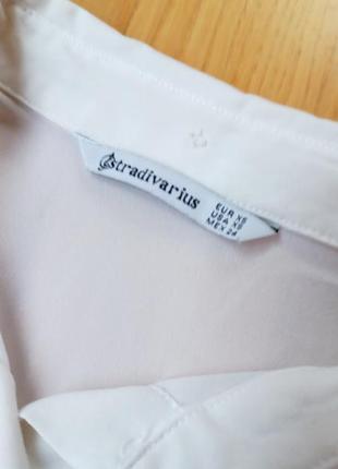 Трендовая белая блуза stradivarius с разрезами сорочка белая рубашка7 фото