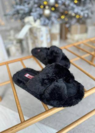 Тапочки капці кімнатні пухнасті жіночі гламурні хутряні теплі м'які 4 кольори