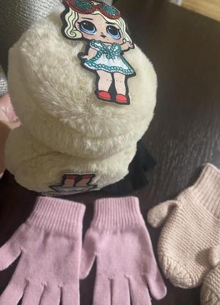 Набор 3/5р рукавички теплые наушники