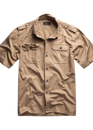 Мужская рубашка с коротким рукавом surplus m65 basic shirt beige бежевая рубашка поло тениска (s)1 фото