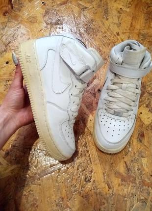 Кожаные высокие кроссовки крассовки nike force 11 фото