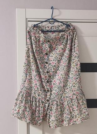 Красивая коттоновая юбка на подкладке