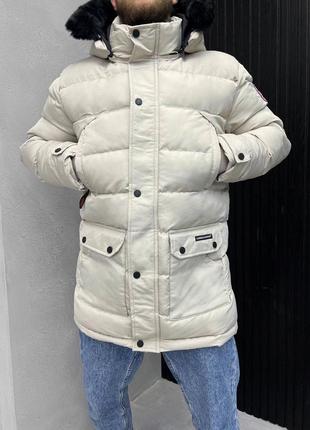 Куртка зимняя canada goose беж. вт 7513 (к1 9-02)
