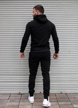 Топ ❗️ чорний спортивний костюм утеплений на флісі ❄️6 фото
