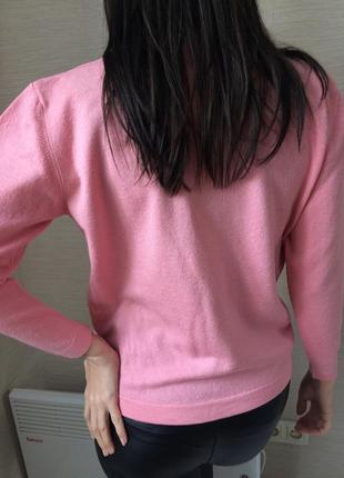 Розовый свитер шерстяной воротник стойка blue & white8 фото