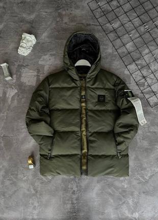 Мужская зимняя куртка stone island xаки размер l