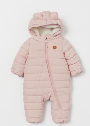 Комбінезон, комбинзон н&м зимовий теплий р.74 вік 9 міс шапка , рукавички в подарунок