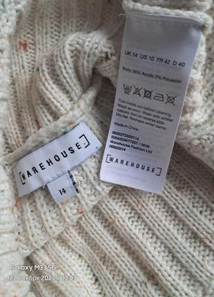 Стильний джемпер пуловер светр оверсайз білий гольф водолазка в рубчик бренд waruhouse5 фото