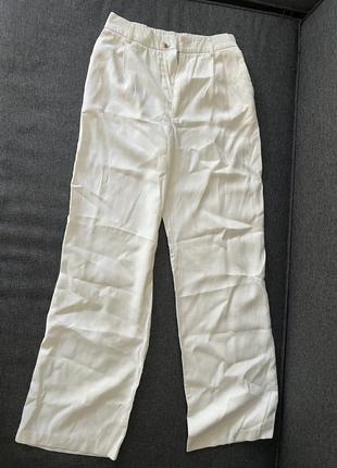 Белые брюки палаццо трубы брюки2 фото
