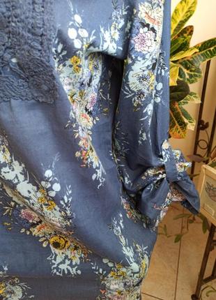 Блуза з бавовни з квітковим принтом боенда van den bergn3 фото