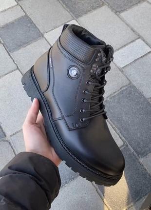 Зимові чоловічі шкіряні черевики на хутрі