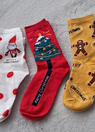Новорічні шкарпетки святкові, чоловічі шкарпетки жіночі, шкарпетки з дідом морозом, носки на подарунок шкарпетки, подарунковий набір шкарпеток4 фото